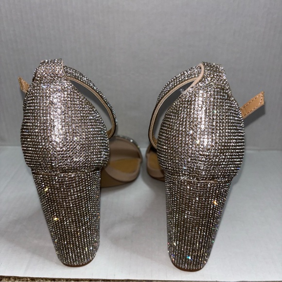 Shoe dazzle old Lyvia rhinestone chunky heel sandal size 10 - Picture 7 of 9